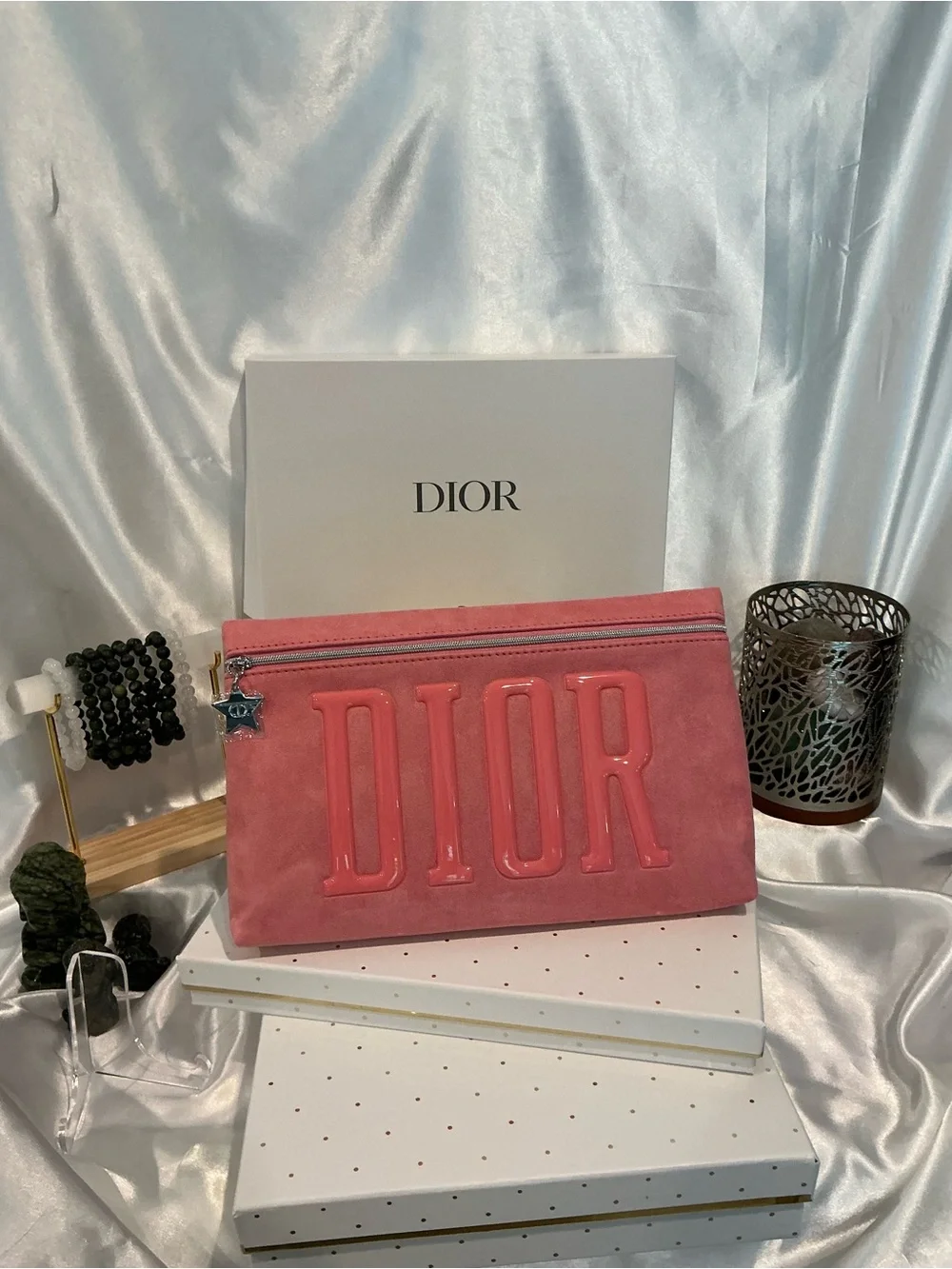Dior PARFUMS Cosmetic Pouch Gift with Purchase Pink NIB